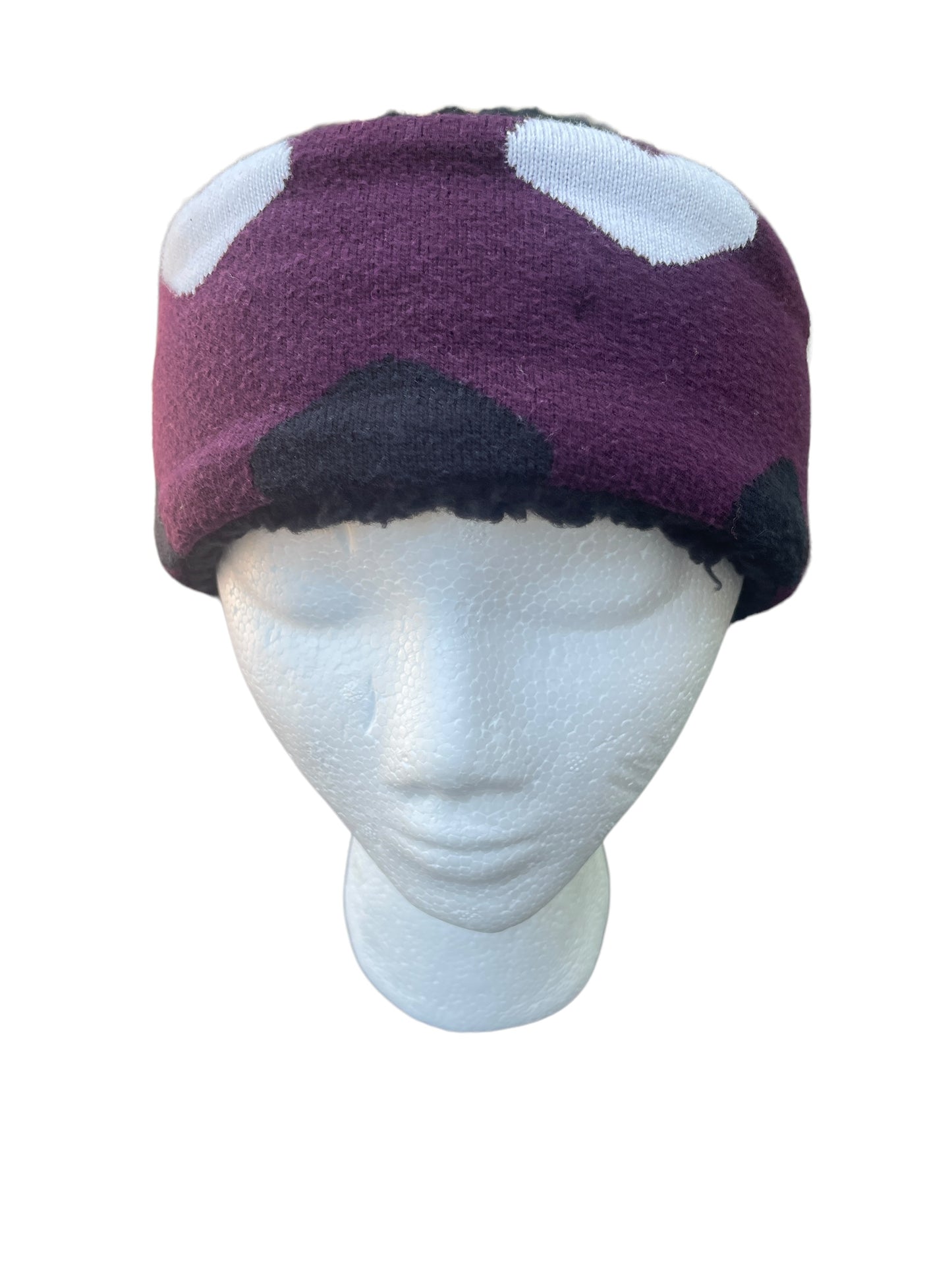 Up-cycled Purple Heart Ear Warmer - S/M image 0