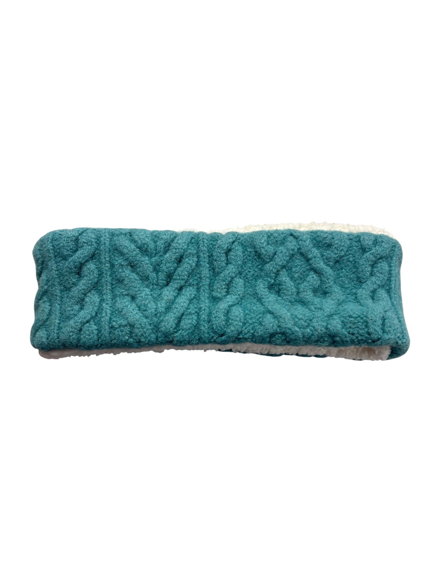 Adjustable Ear & Neck Warmer - Teal Cable Knit