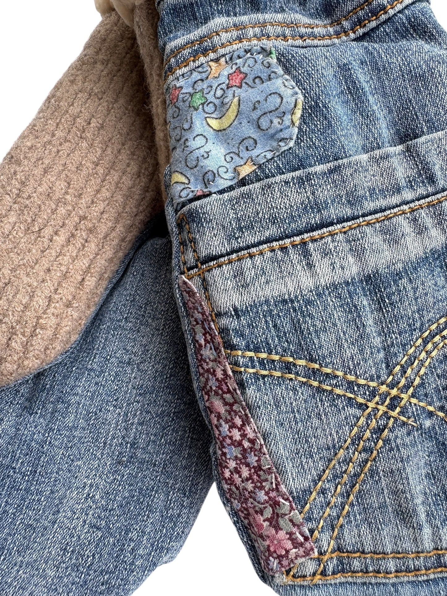 Up-cycled Denim Mittens - Large
