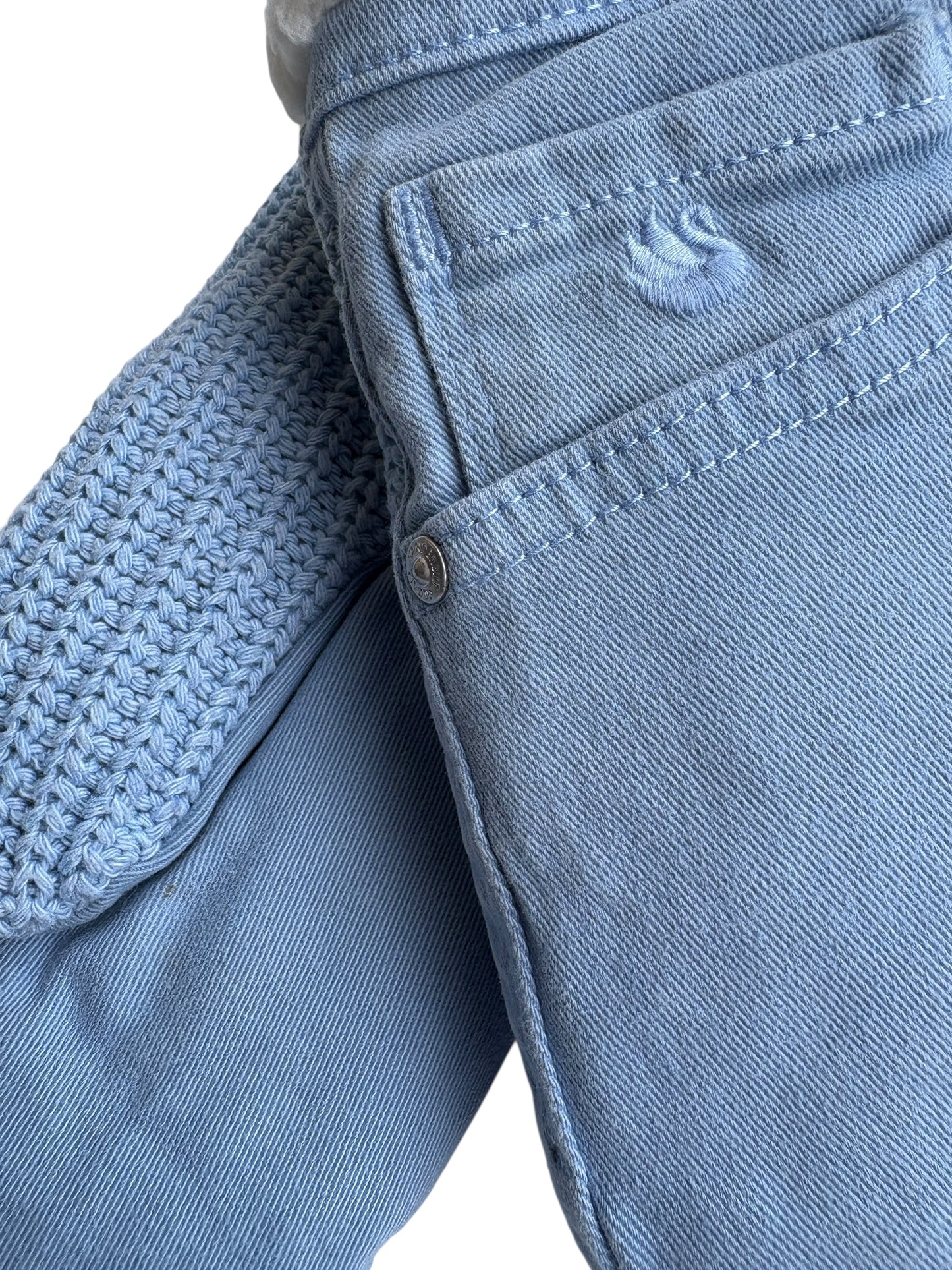 Up-cycled Blue Mittens - Large