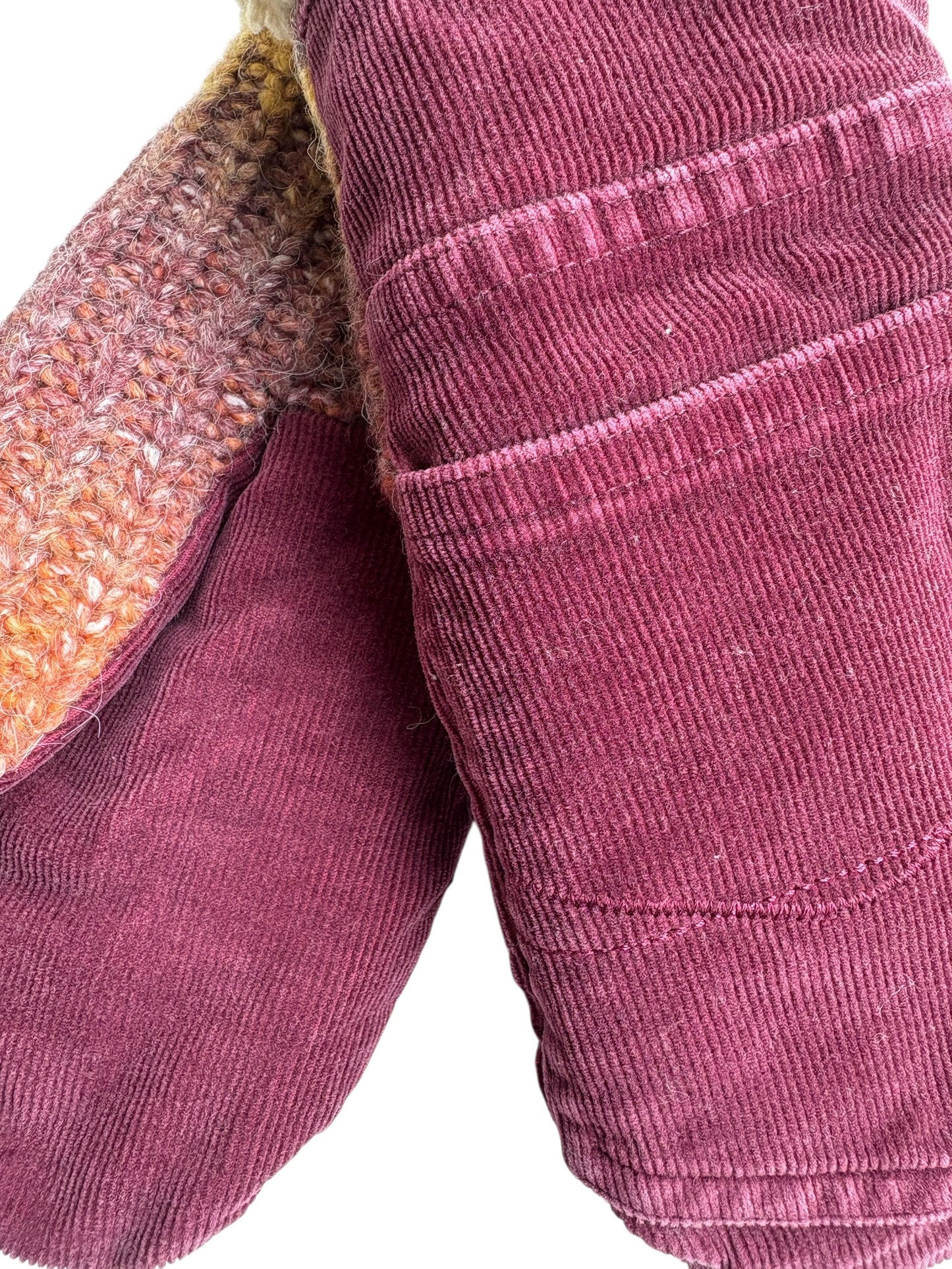 Up-cycled Wine Corduroy Mittens - Large
