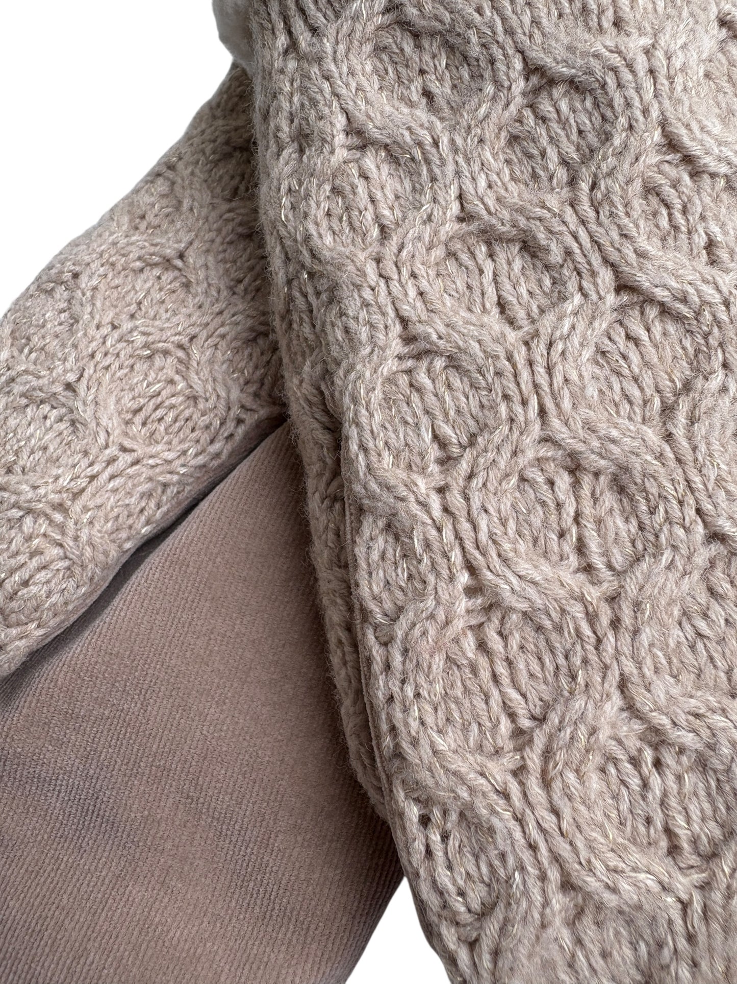 Up-cycled Neutral Knit Mittens - Large