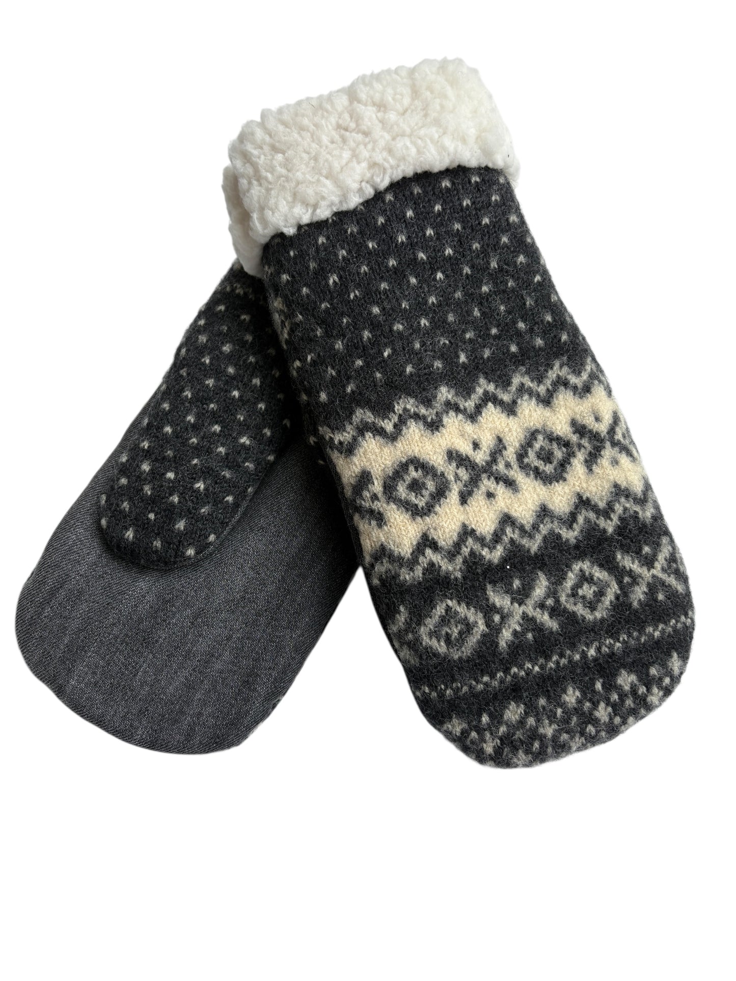 Up-cycled Gray Wool Mittens - Large