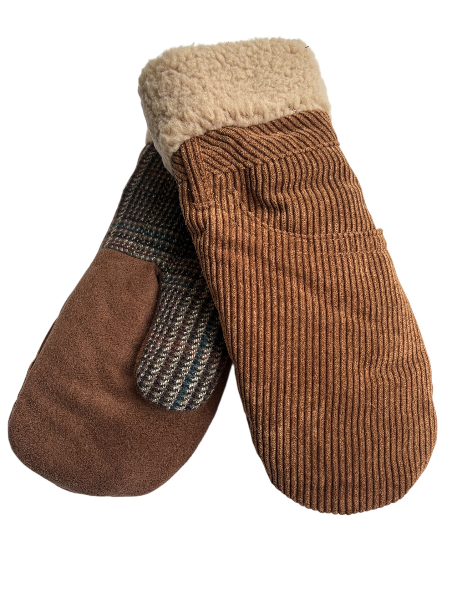 Up-cycled Corduroy Mittens - Large