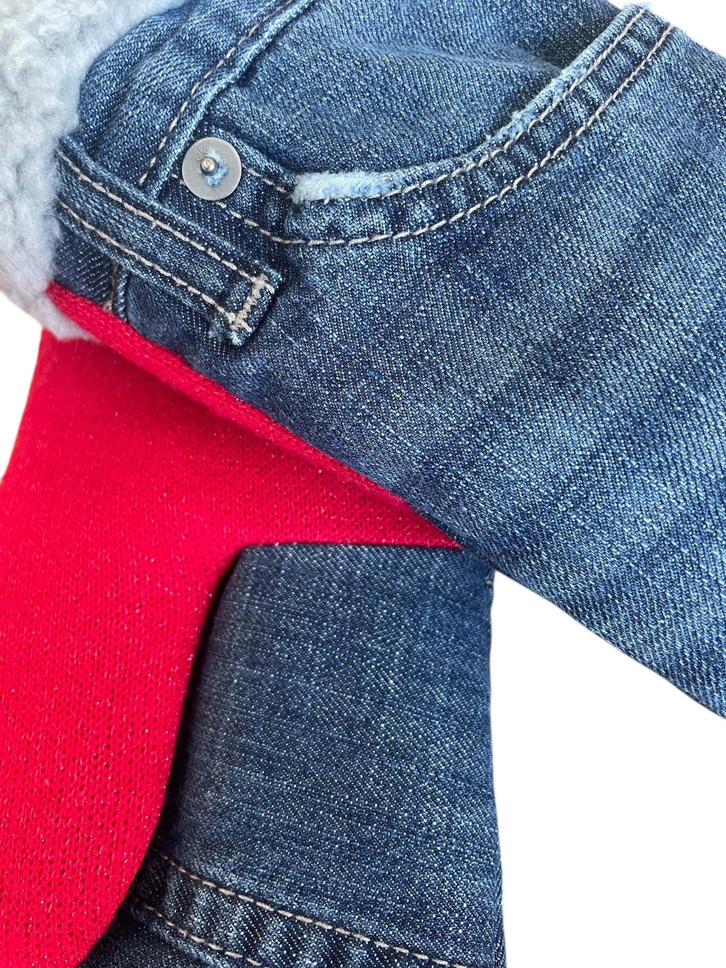 Up-cycled Denim Blue Jean Mittens - Medium
