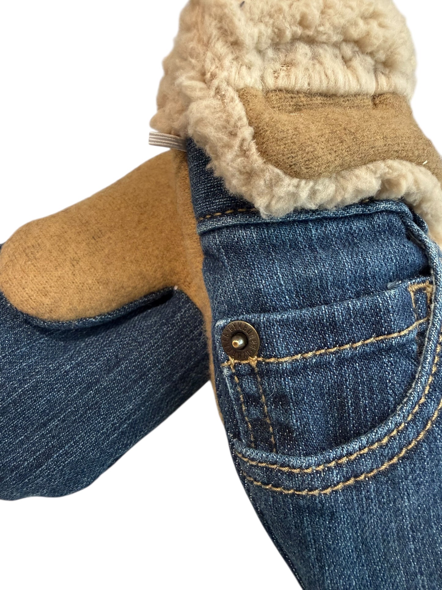 Upcycled Kids Mittens - Small (18 months-3 years) | Hook & Loop Closure | Blue Jean