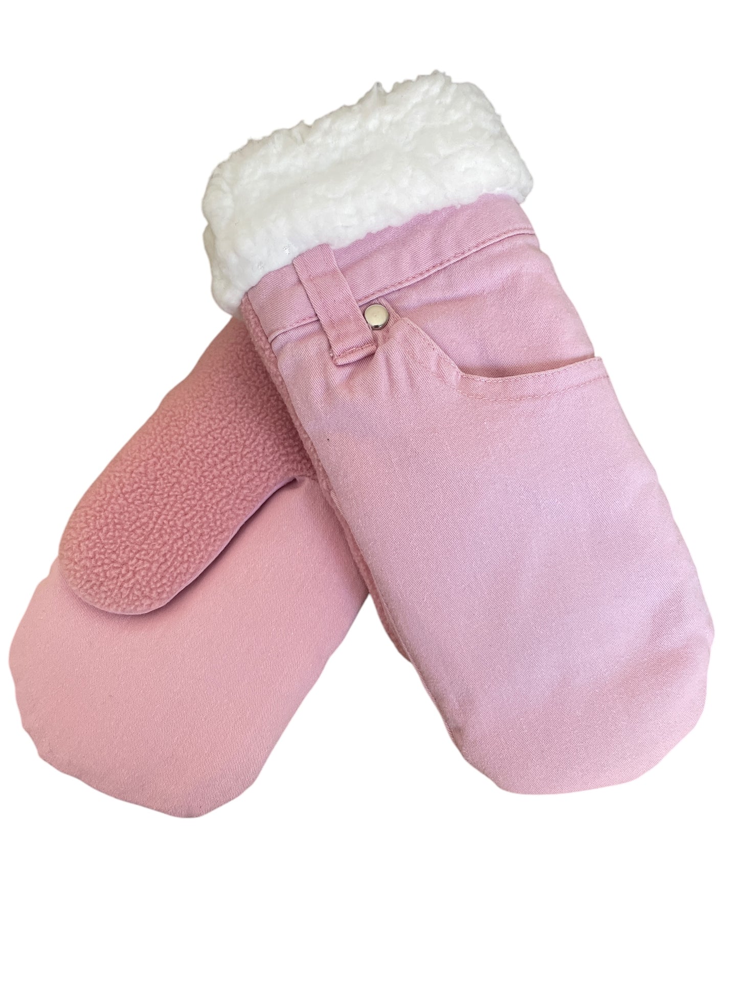 Up-cycled Pink Mittens - Medium