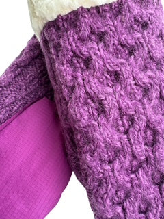 Up-cycled Purple Knit Mittens - Small