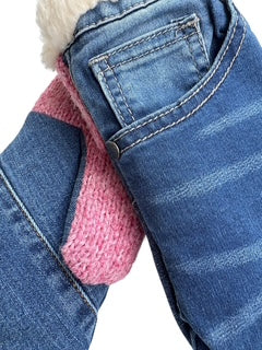 Up-cycled Denim Mittens - Small