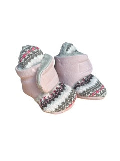 Baby Booties (0–3 Months) – Hook & Loop Closure, Sherpa Fleece Lined