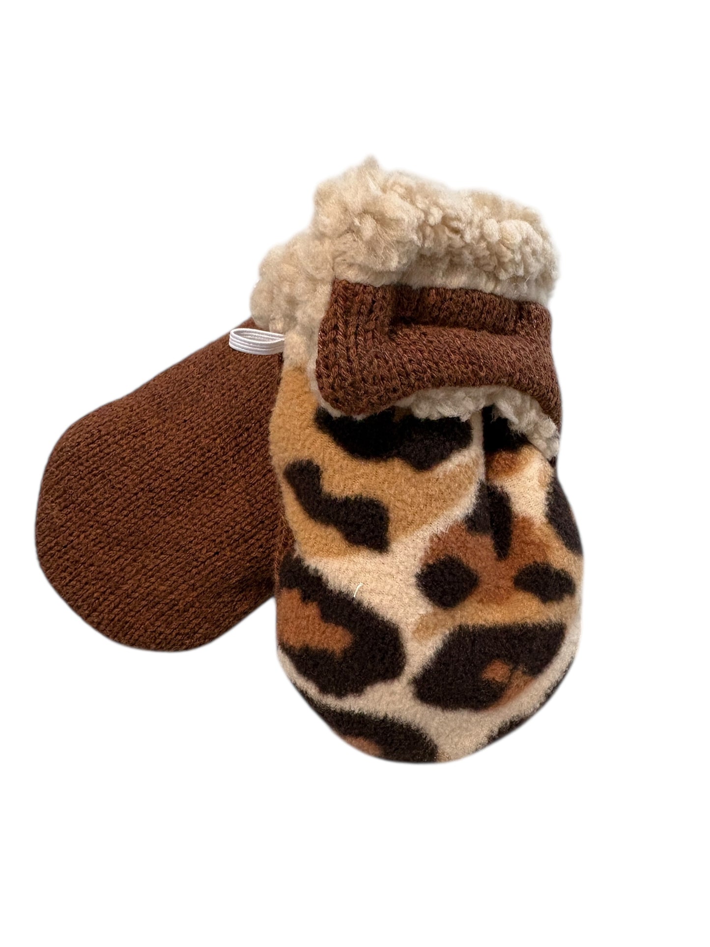 Upcycled Baby Mittens - XS (6-18 Mos.) | Hook & Loop | Leopard