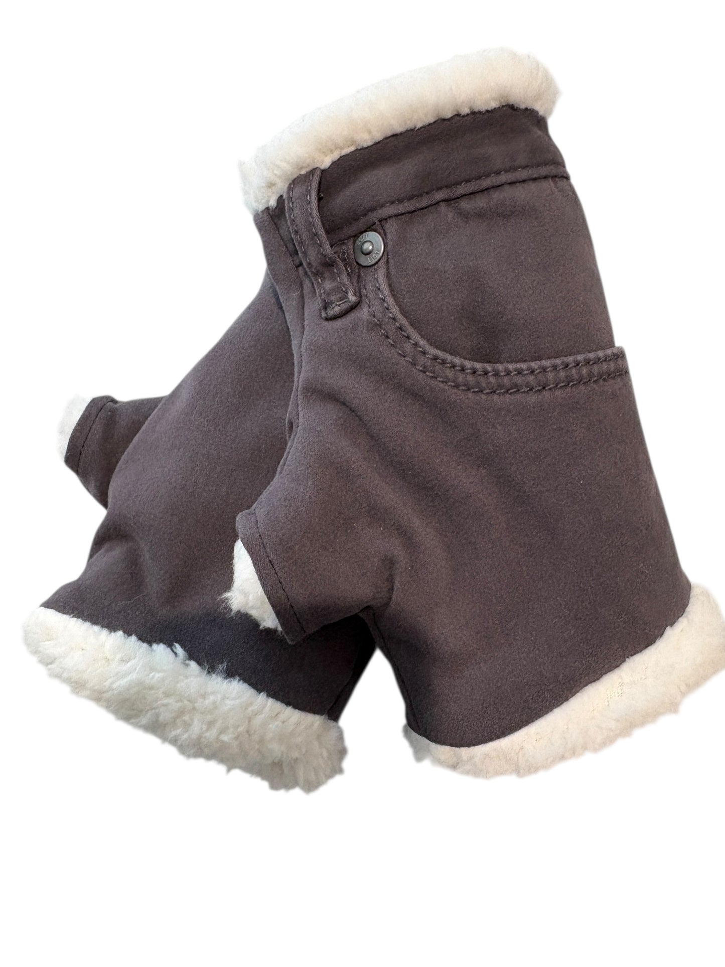 Up-cycled Brownish Purple Fingerless Mittens with Pocket