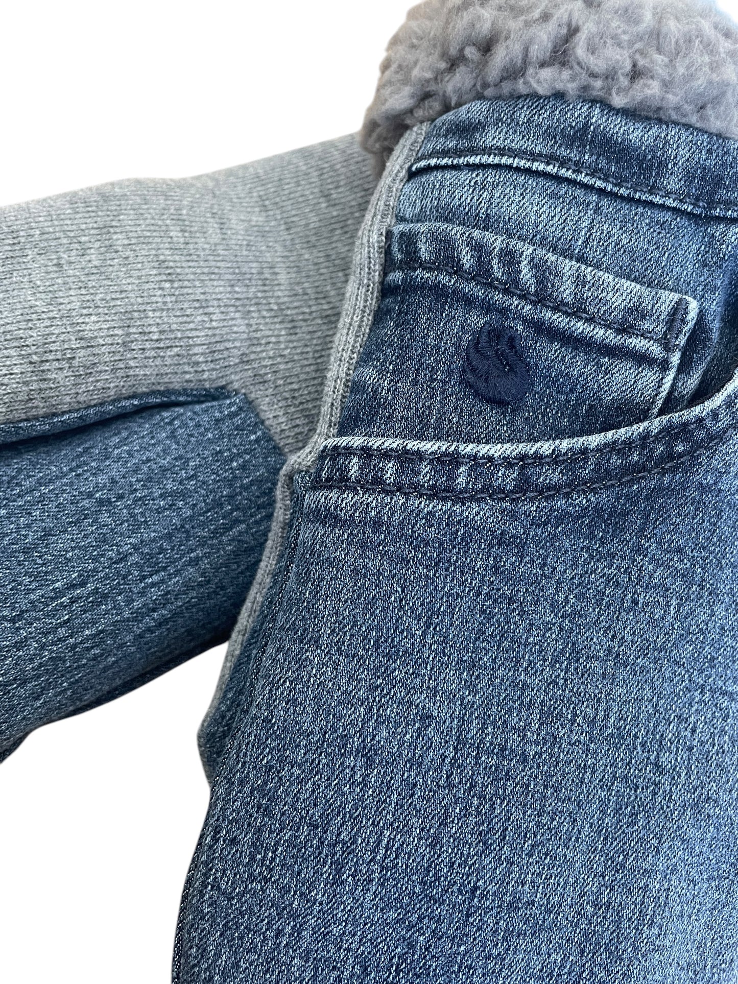 Up-cycled Denim Blue Jean Mittens - Medium