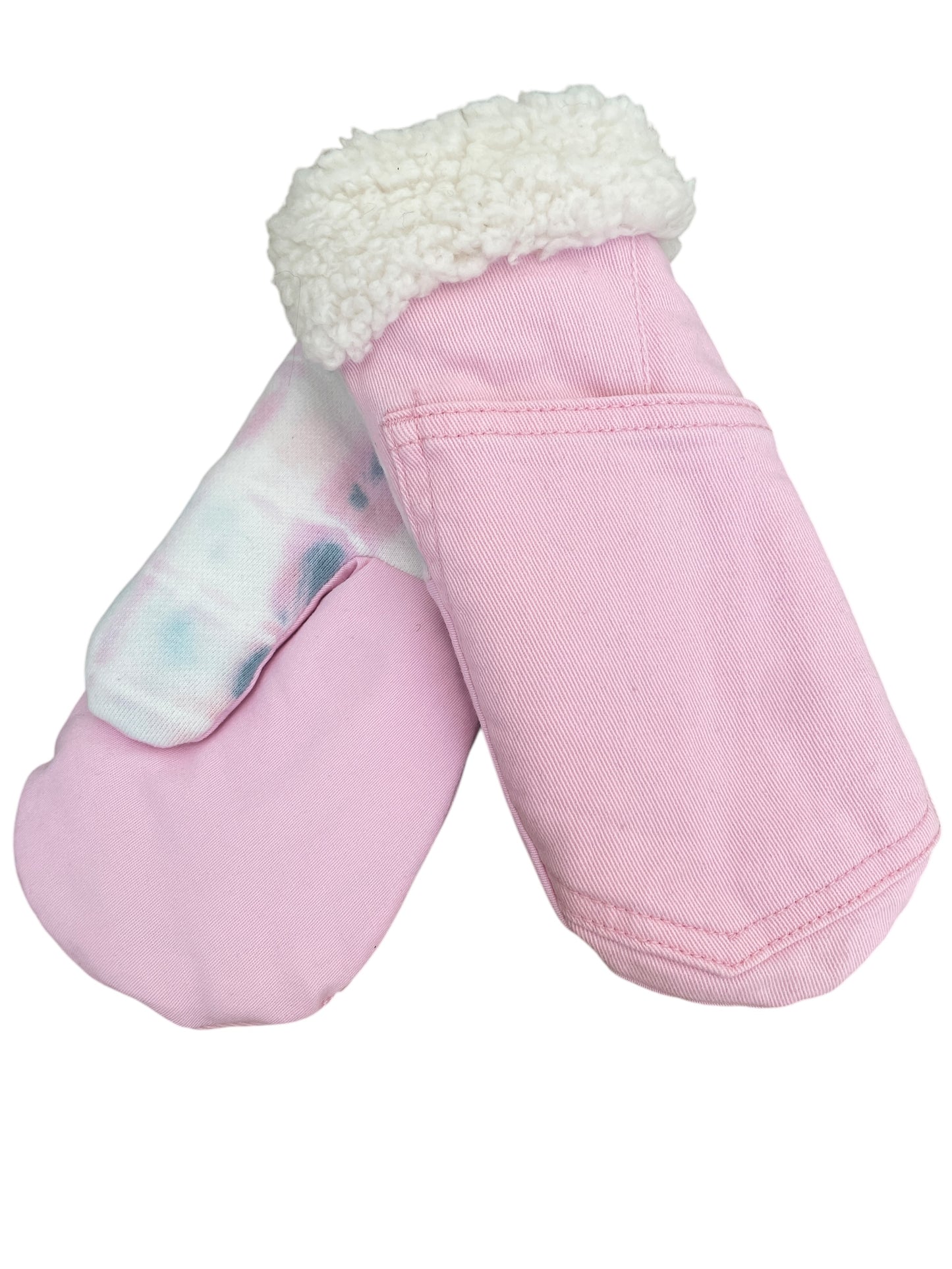 Up-cycled Pink Pocket Mittens - Medium
