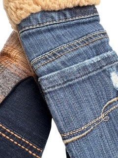 Up-cycled Denim Mittens - Small