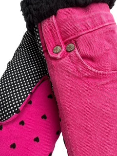 Up-cycled Fuschia Heart Mittens - Small