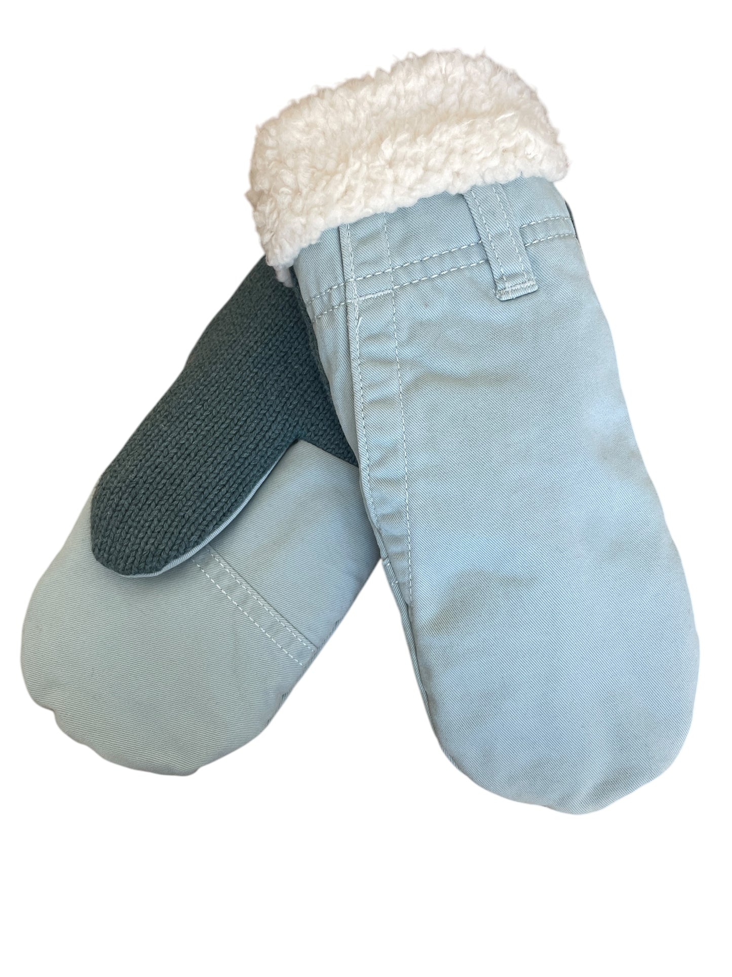 Up-cycled Green Pocket Mittens - Medium
