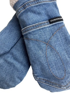 Up-cycled Jean Pocket Mittens - Medium