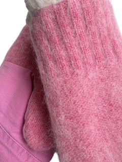 Up-cycled Pink Cashmere Mittens - Small