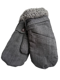 Up-cycled Gray Mittens - Small