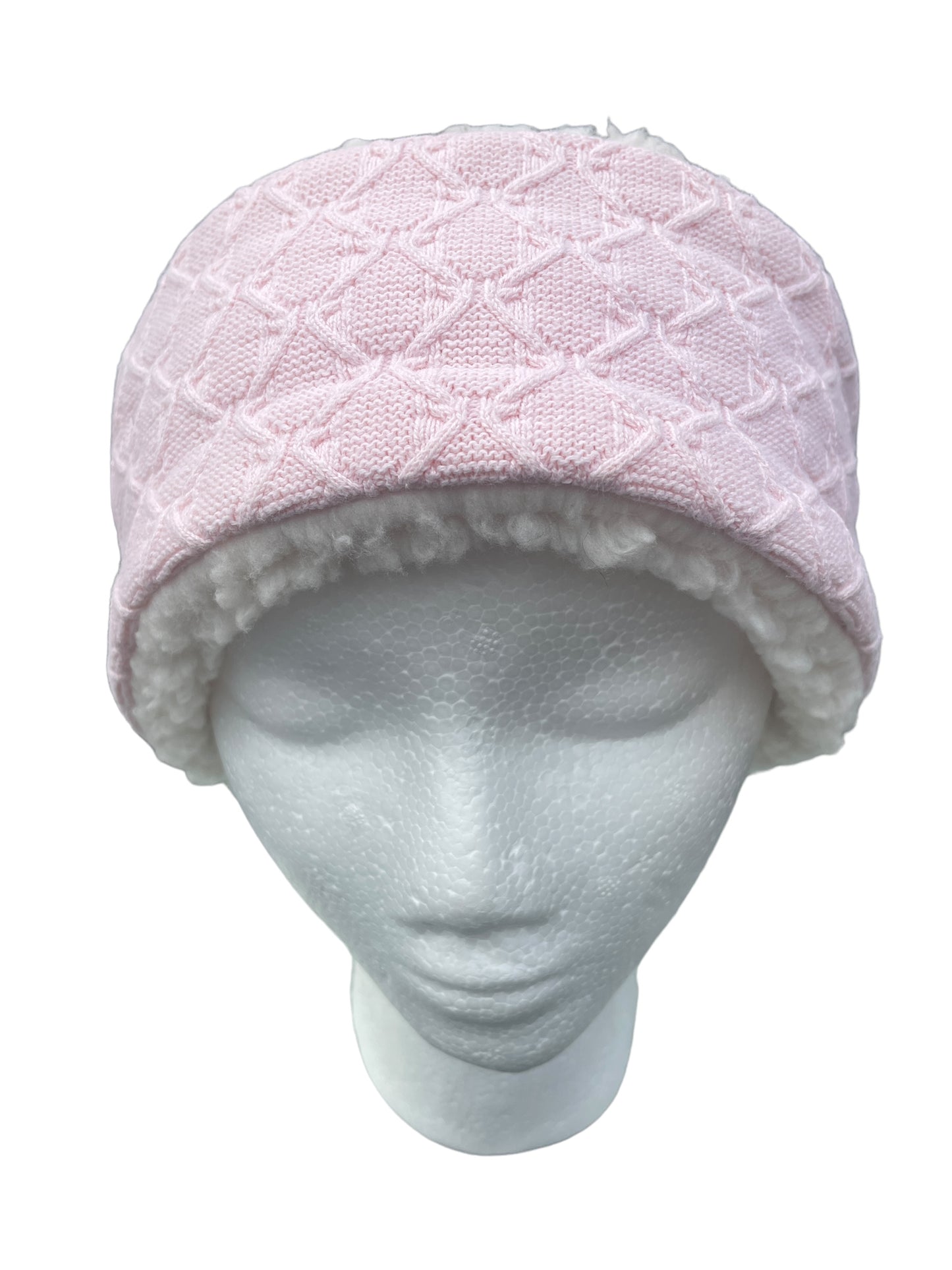 Up-cycled Peachy Pink Knit Ear Warmer M/L image 0