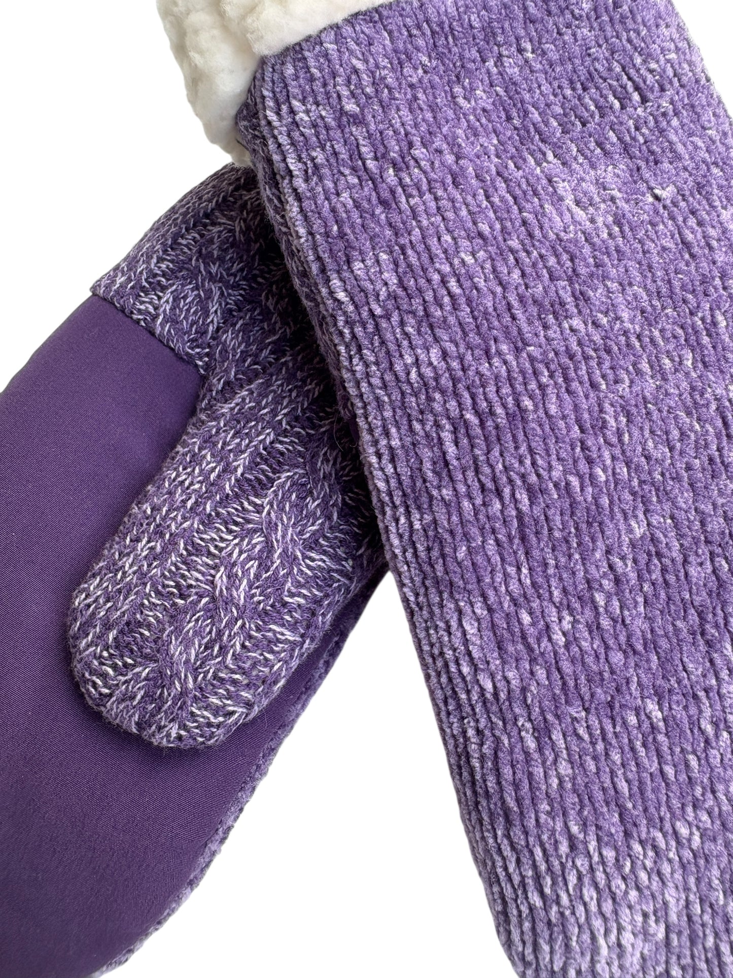 Up-cycled Purple Knit Mittens - Small