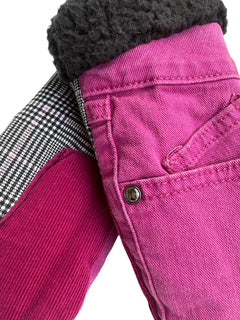 Up-cycled Purple Pocket Mittens - Small