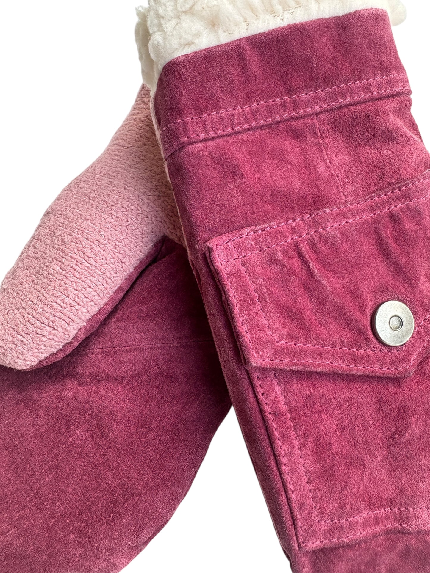 Up-cycled Suede Pocket Mittens - Small