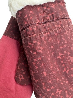 Up-cycled Burgandy Mittens - Small