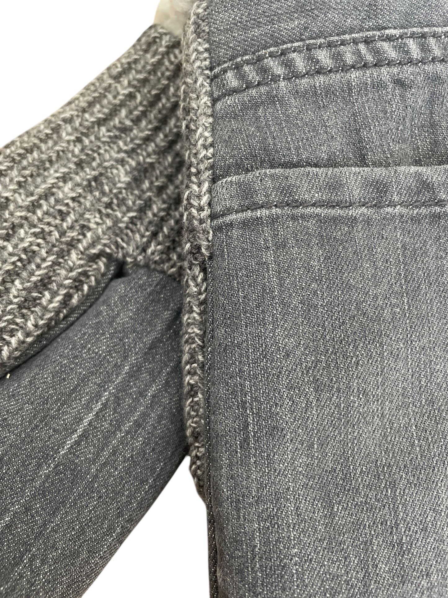 Up-cycled Gray Denim Pocket Mittens - Medium