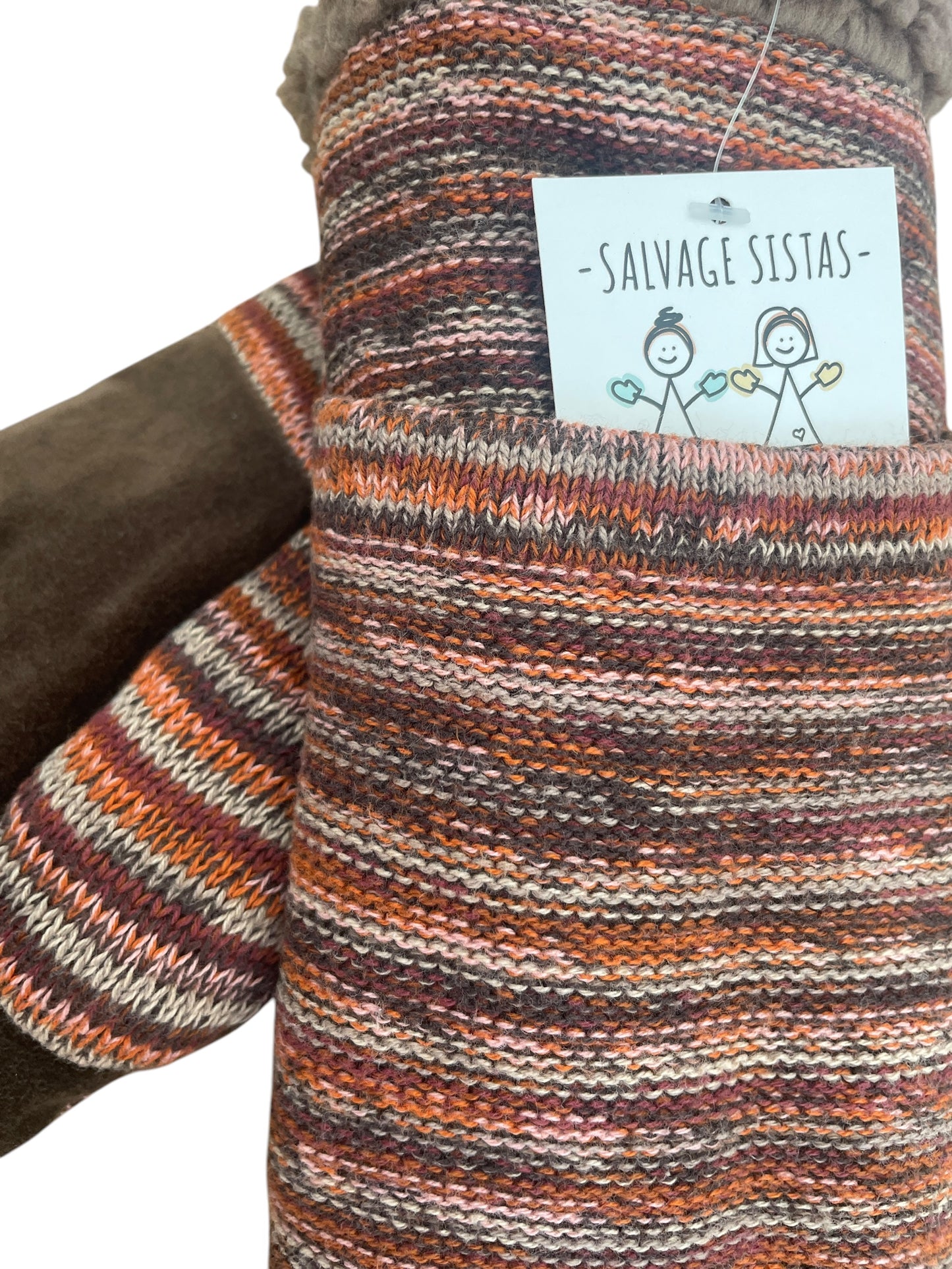 Up-cycled Knit Pocket Mittens - Medium