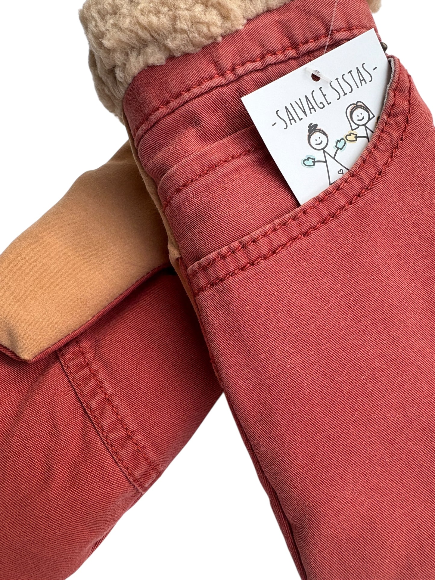 Up-cycled Burnt Orange Mittens - Small