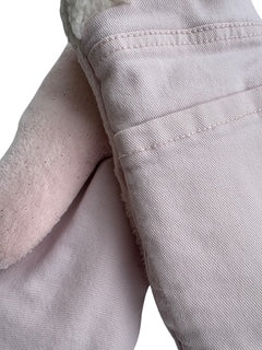 Up-cycled Light Pink Denim Mittens - Large