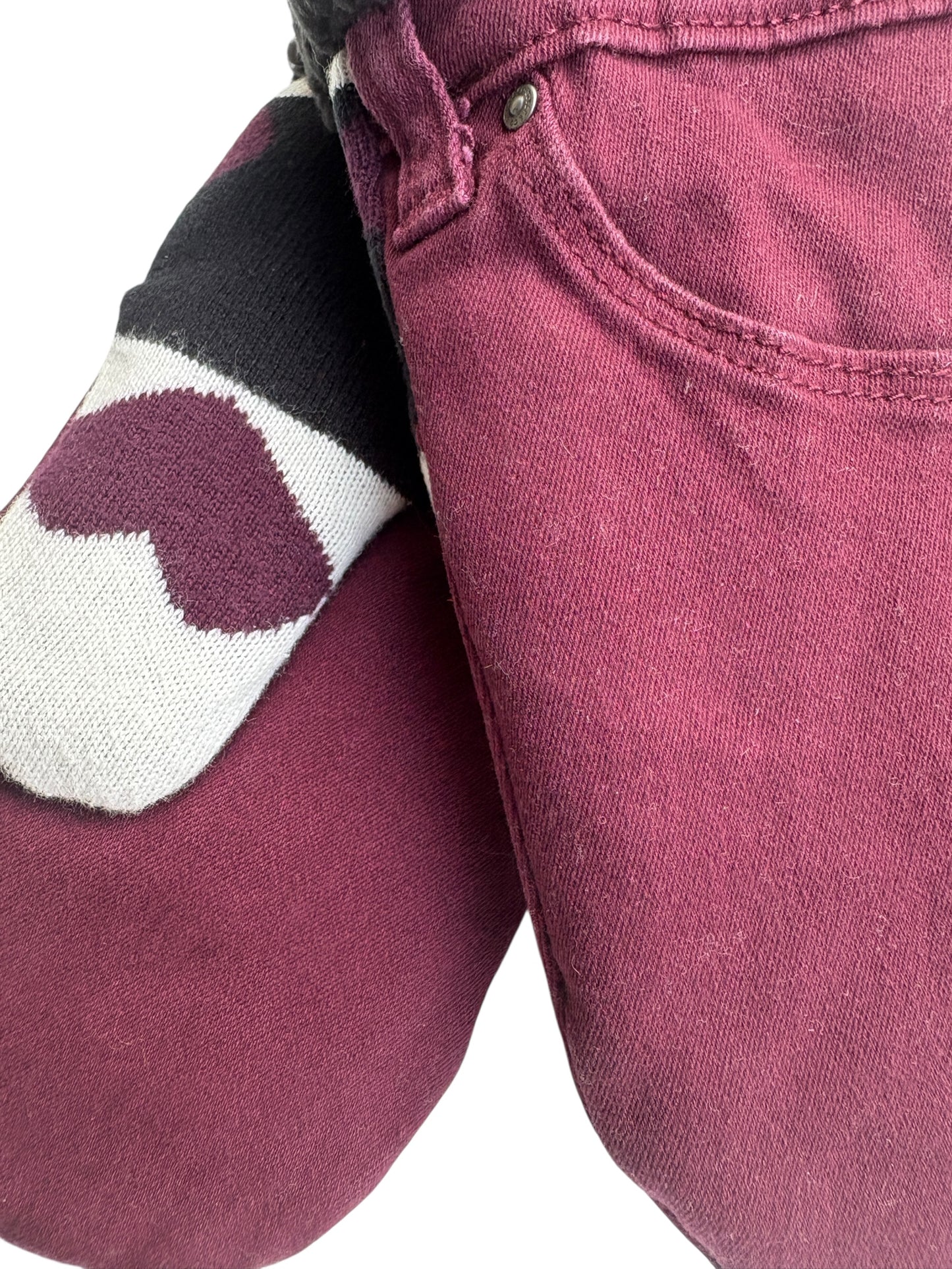 Up-cycled Plum Pocket Mittens - Small