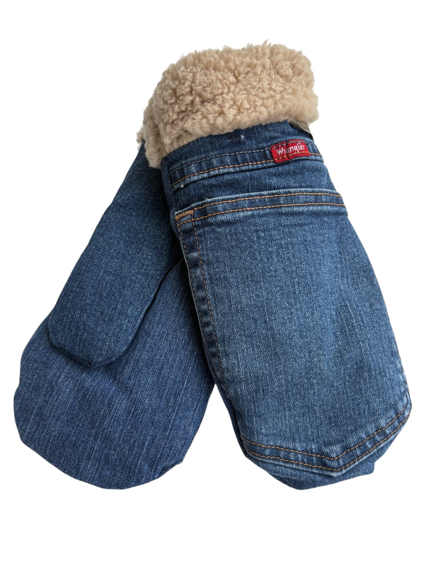 Up-cycled Denim Mittens - Large