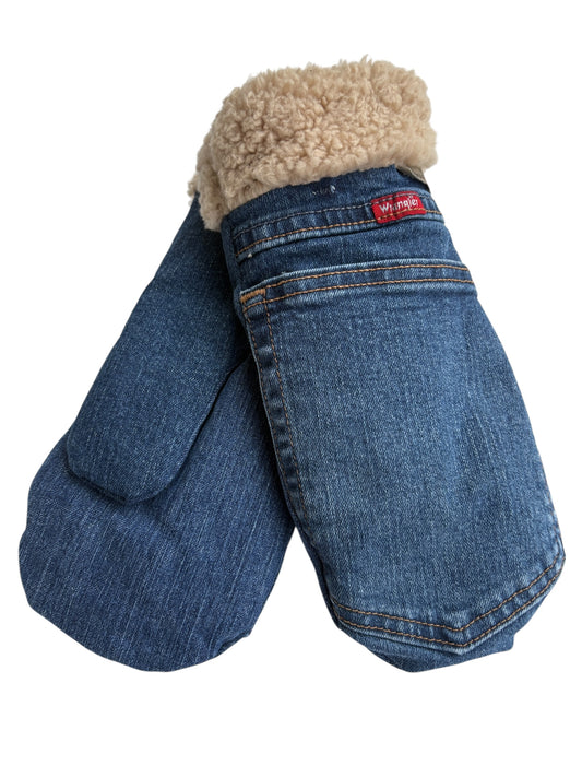 Up-cycled Denim Mittens - Large
