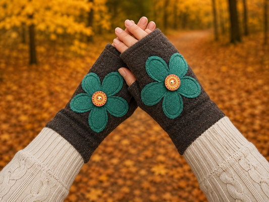 Flower Garden Hand Warmers - Teal Blossom