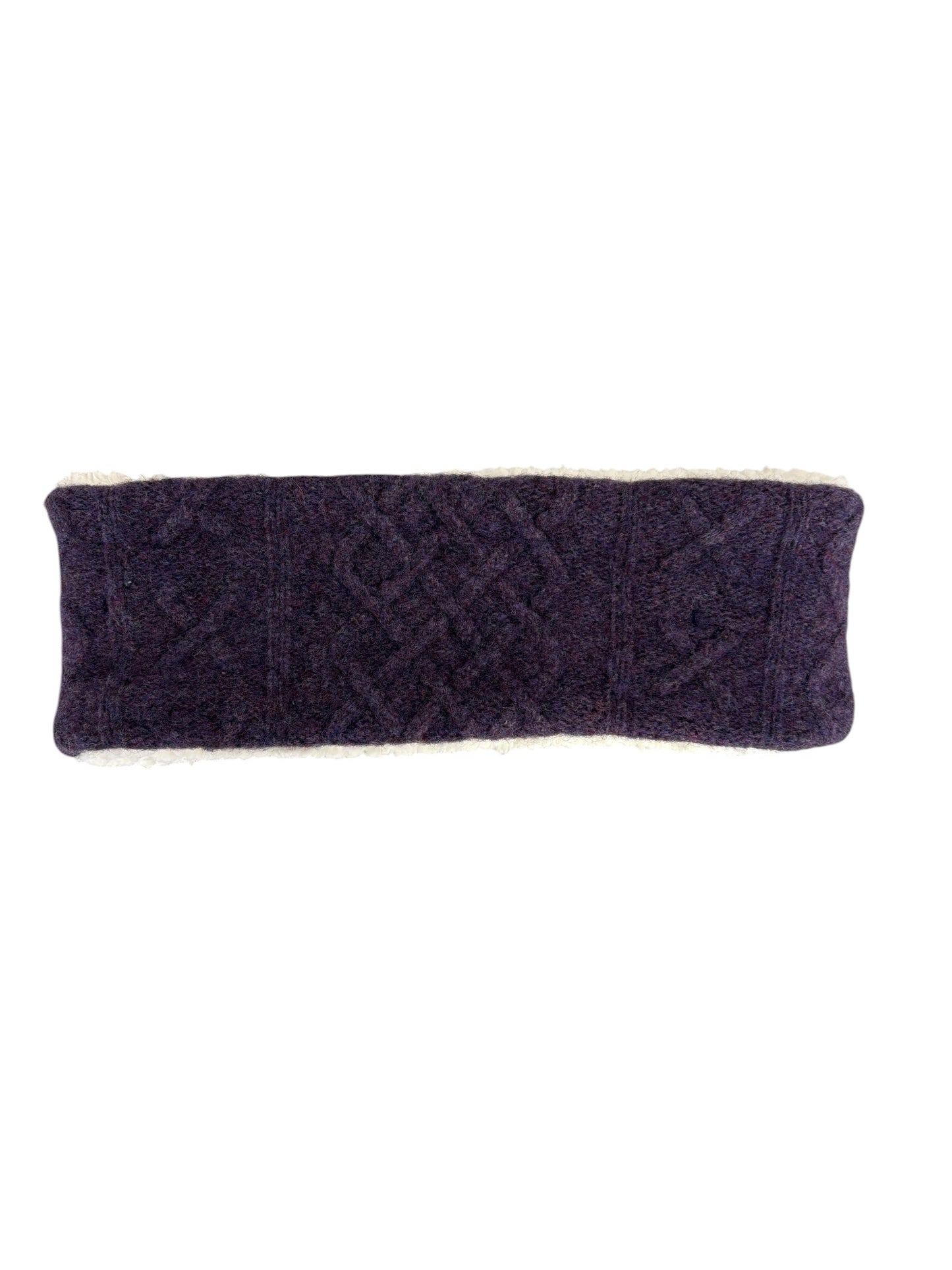 Adjustable Ear & Neck Warmer - Purple Cable Knit