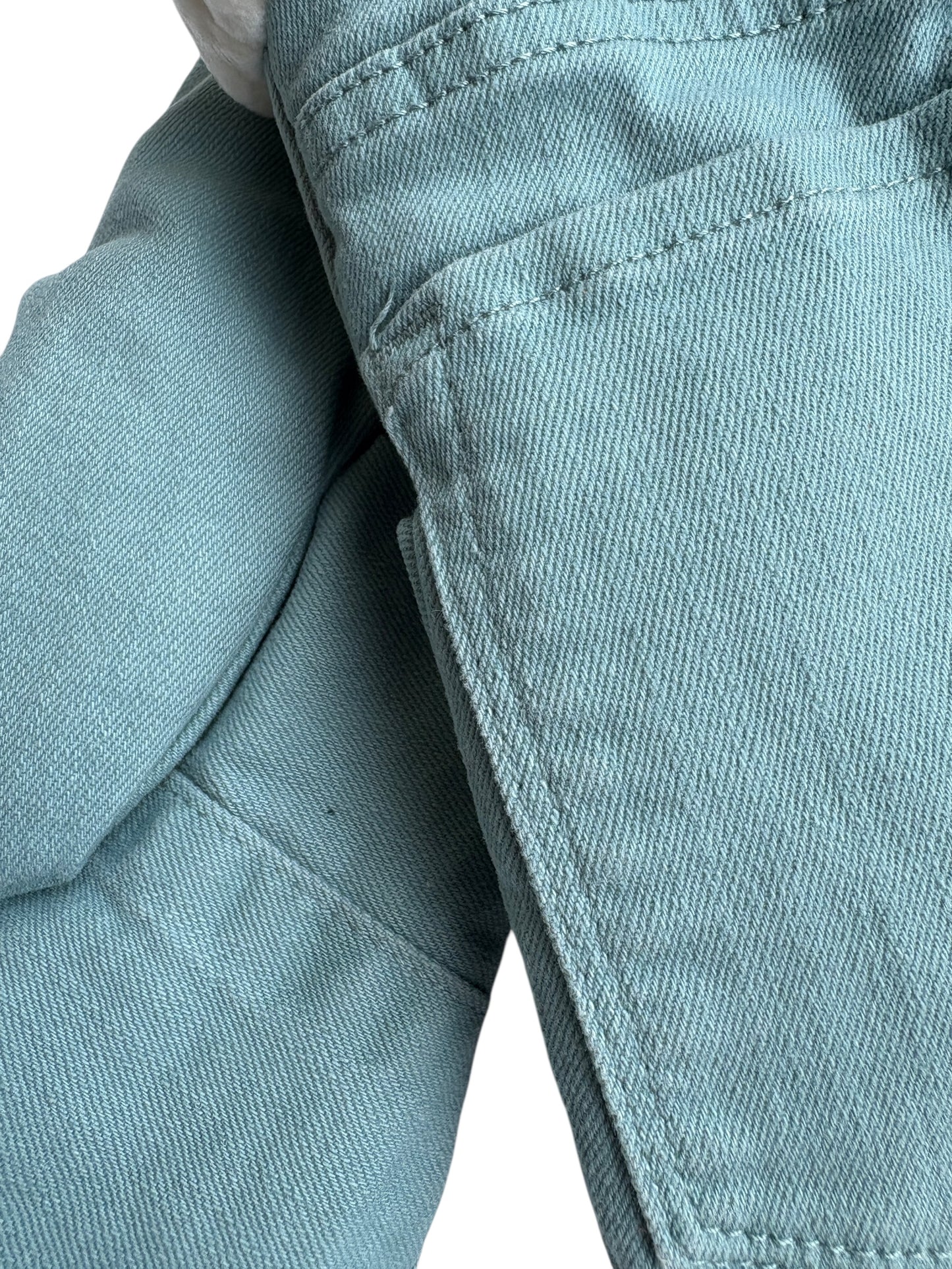 Up-cycled Teal Denim Mittens - Large