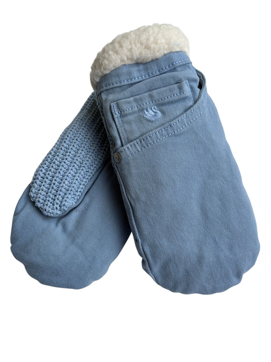 Up-cycled Blue Mittens - Large
