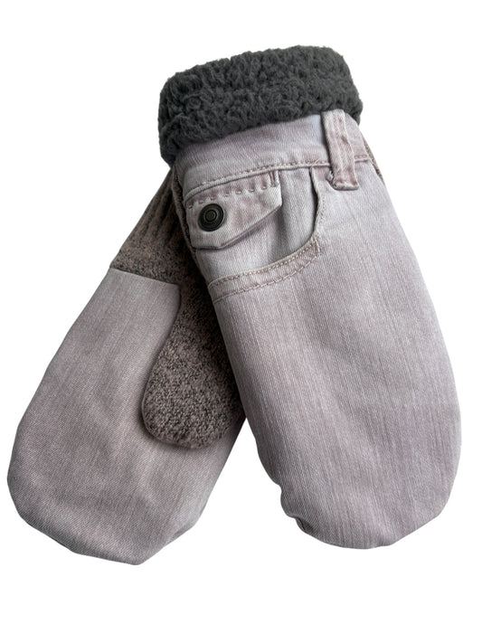 Up-cycled Dusty Pink Mittens - Large