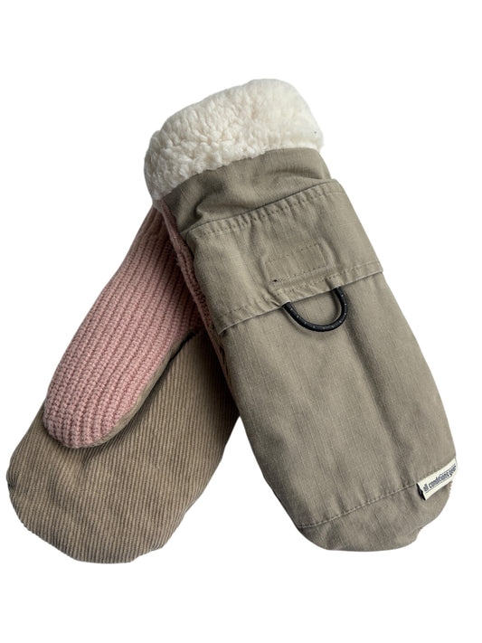 Up-cycled Neutral Mittens - Large