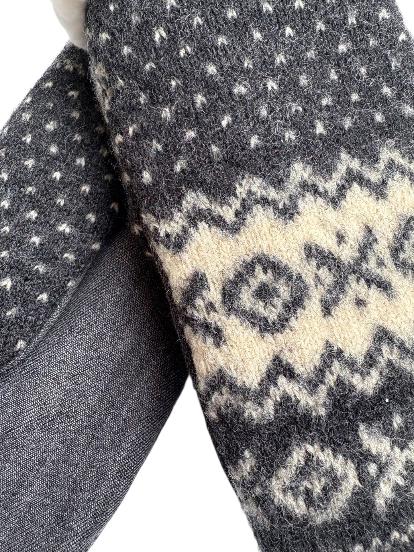 Up-cycled Gray Wool Mittens - Large