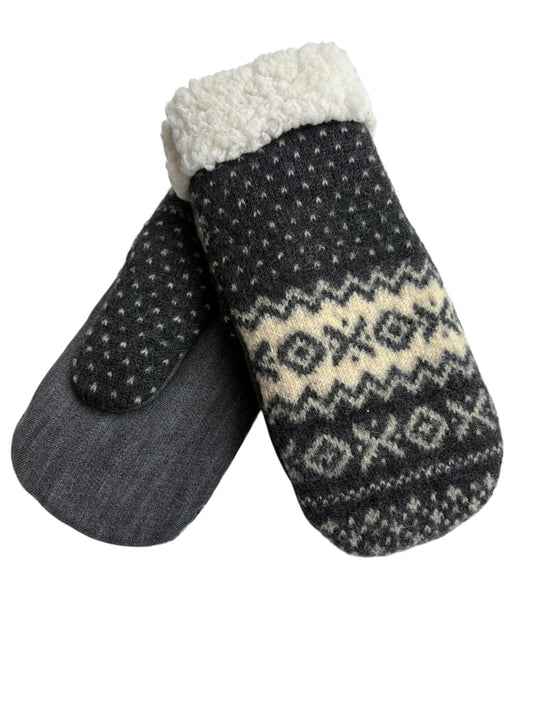 Up-cycled Gray Wool Mittens - Large