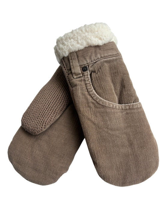 Up-cycled Corduroy Mittens - Large