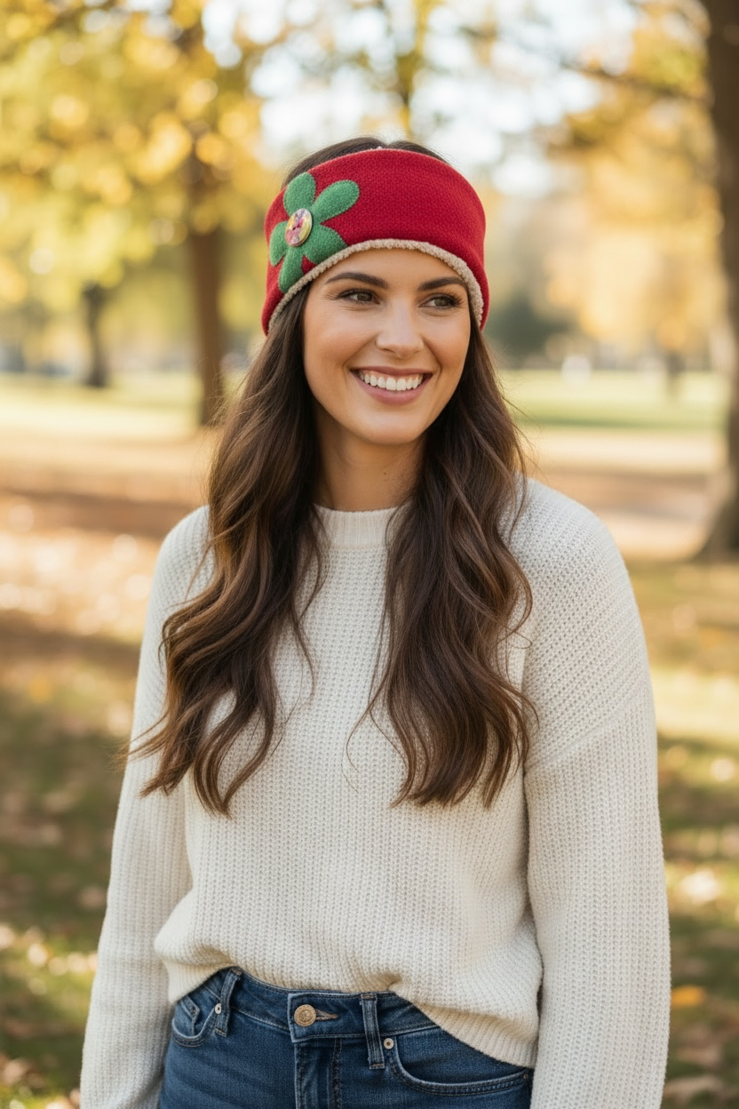 Flower Garden Ear Warmer - Garden Poppy