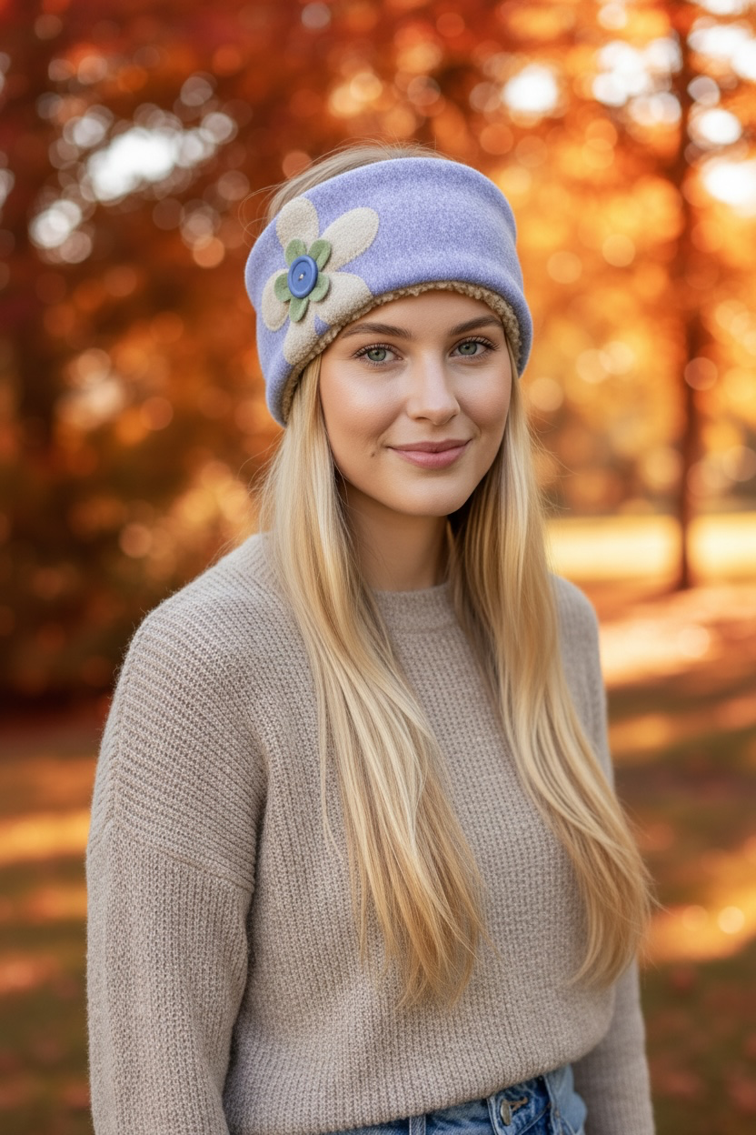 Flower Garden Ear Warmer - Lavender Meadow