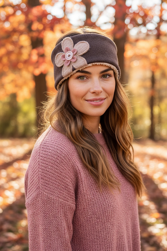 Flower Garden Ear Warmer - Vintage Rose