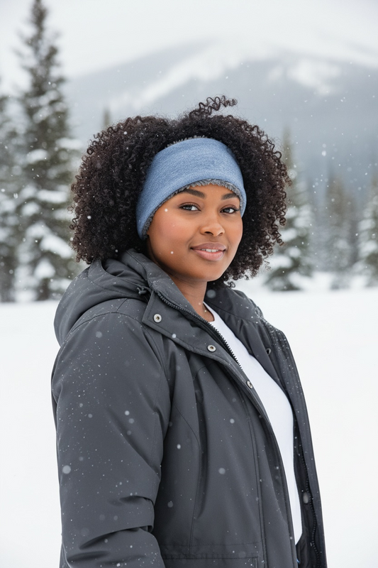 Adjustable Ear & Neck Warmer - Heathered Dusty Blue