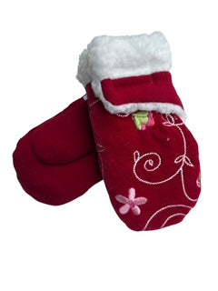 Upcycled Kids Mittens - Small (18 months-3 years) | Hook & Loop Closure | Red Velvet